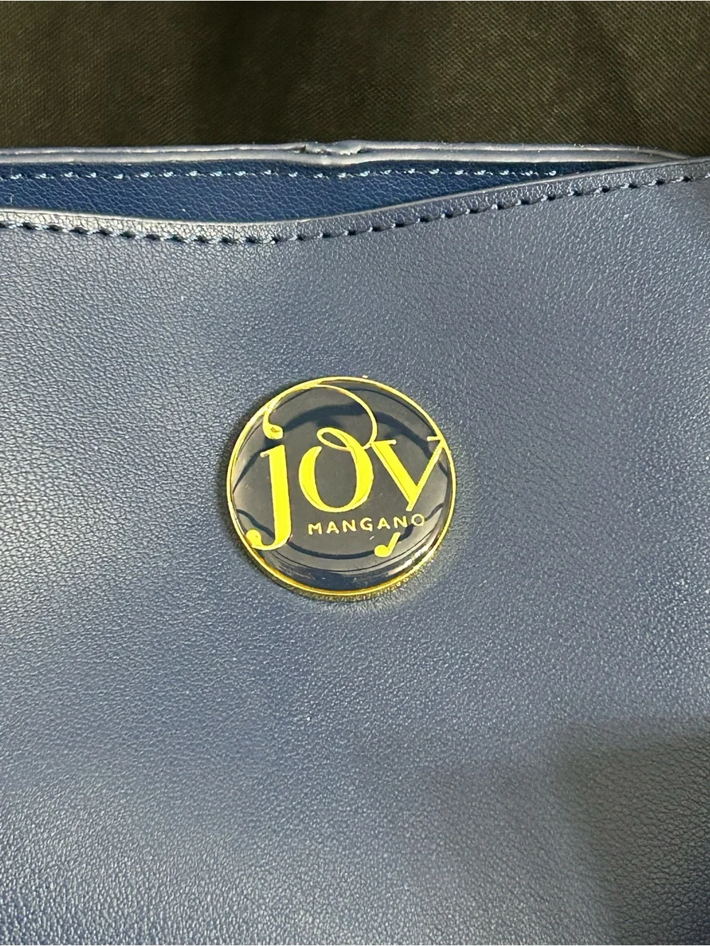Joy Mangano Leather Structured RFID Navy Blue Tote Bag Women’s Tote NWT